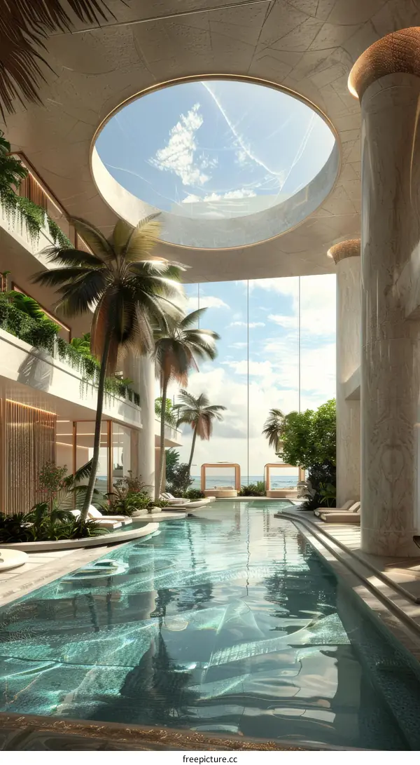 Indoor Swimming Pool of a Luxury Hotel