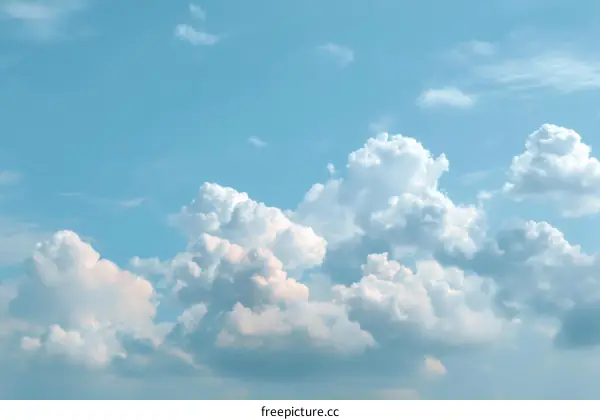 Beautiful Sky with Fluffy Clouds