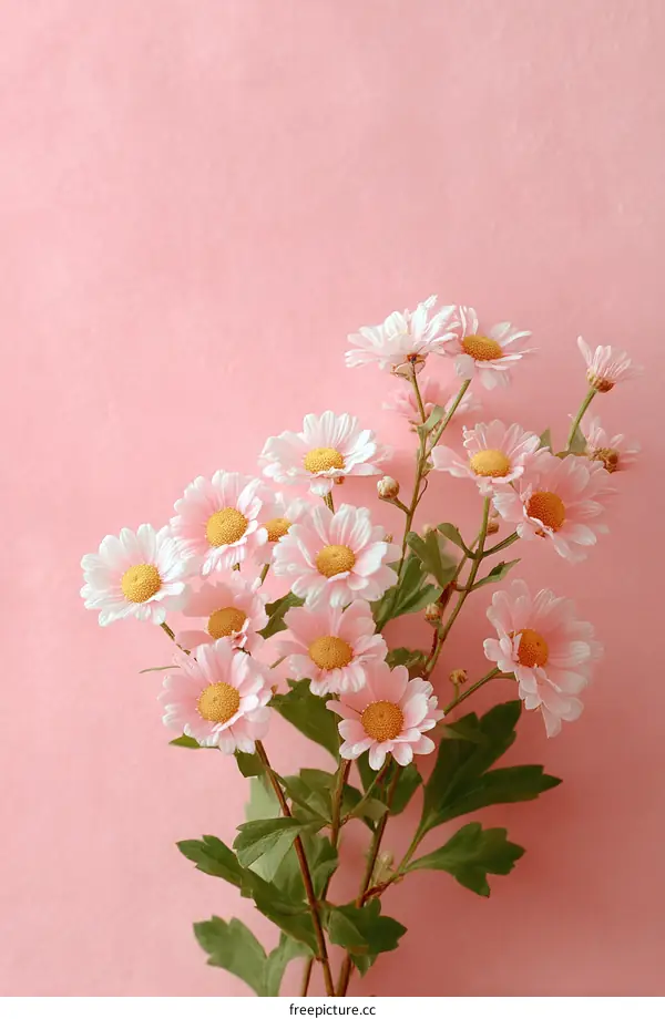 Pink Daisy Bouquet on a Pastel Background