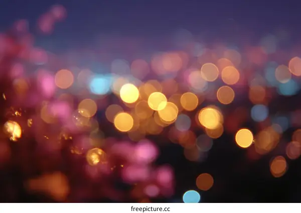 Night City Lights Abstract Blurred Background
