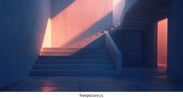 Concrete Stairs In A Minimalist Interior Design