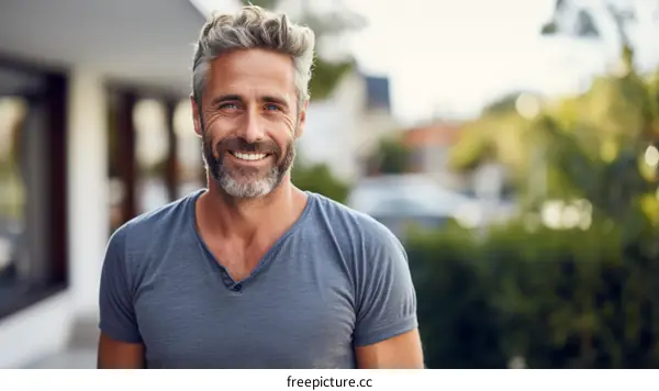 Portrait of a happy mature man smiling