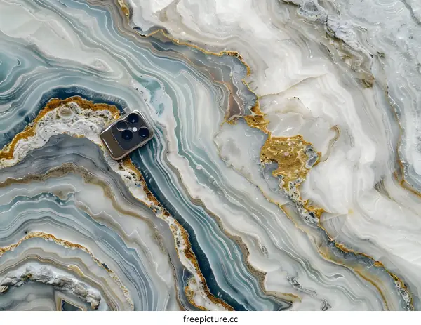 Phone Camera On Marble Background