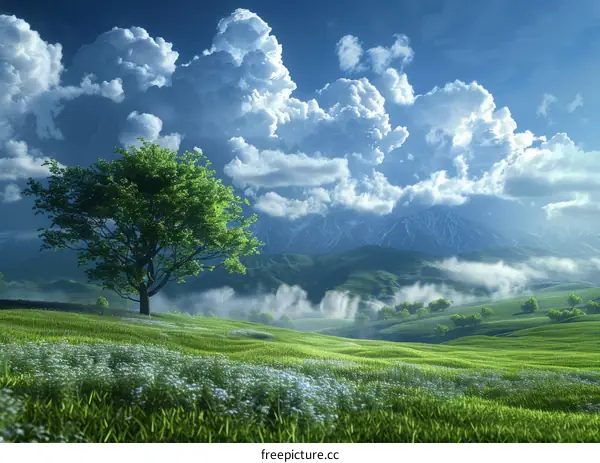 Canola Flowers Blooming in a Scenic Valley