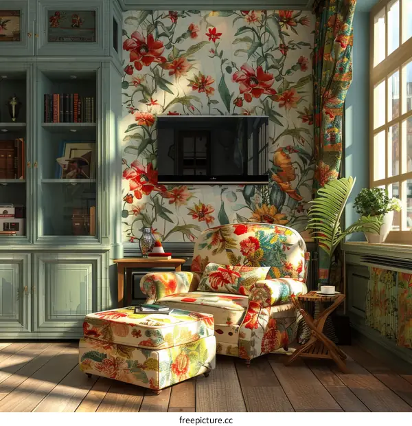 Elegant Retro Living Room Interior Design