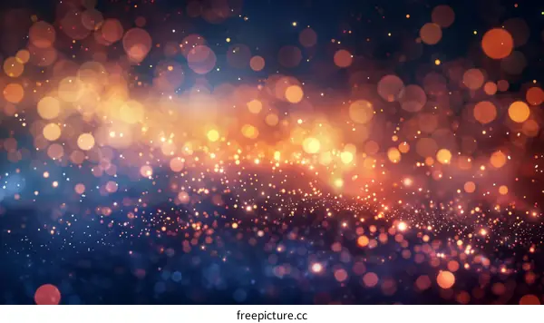 Glowing orange and blue bokeh lights background