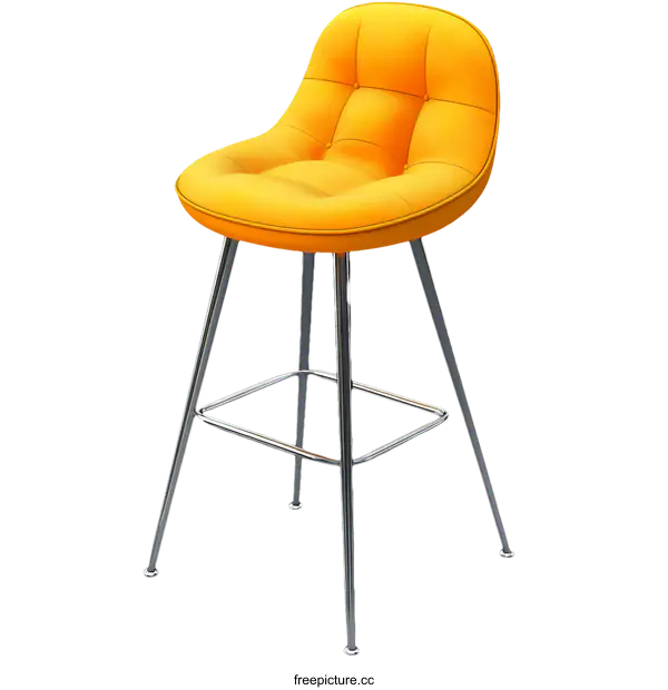 [Transparent Background PNG]Modern Orange Barstool Design