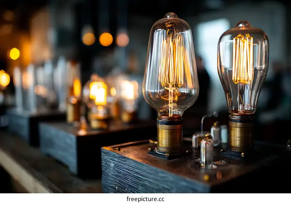 Vintage Edison Bulbs in Dark Wood Bases
