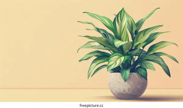 An illustration of a potted plant on a solid background.