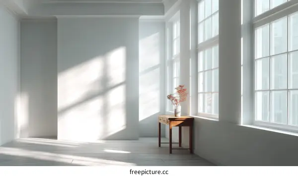Empty Room Interior Design with Sunlight