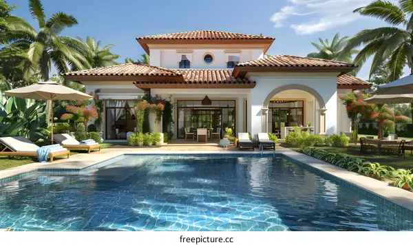 Luxury Villa with Swimming Pool and Tropical Garden