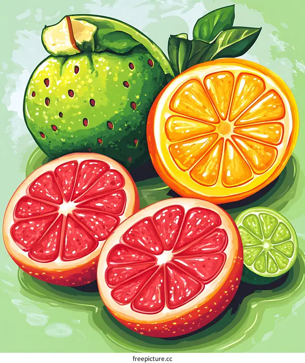 Fresh Sliced Citrus Fruits
