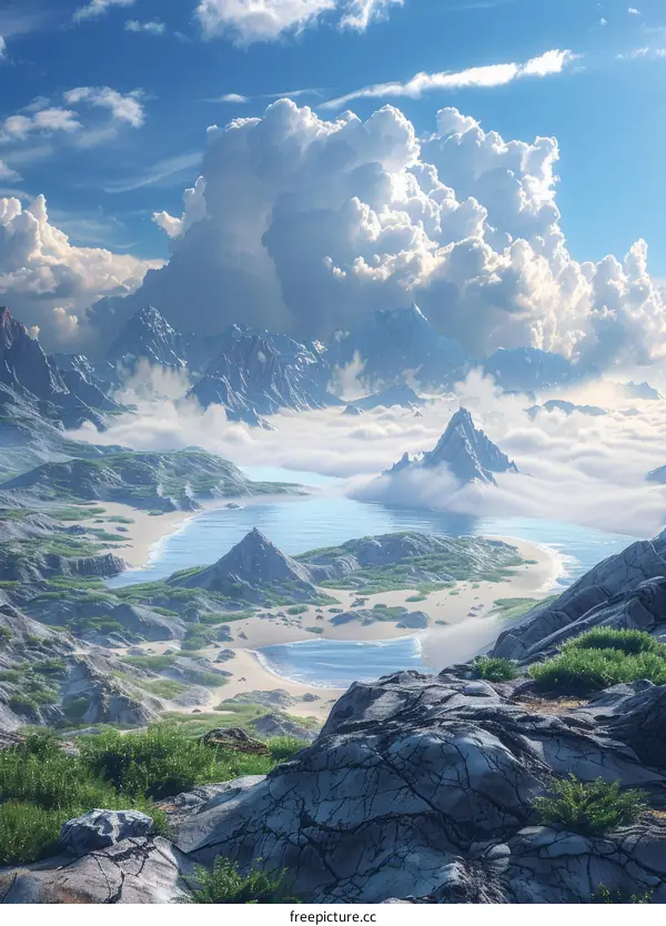 Fantastic Mountain Landscape Painting