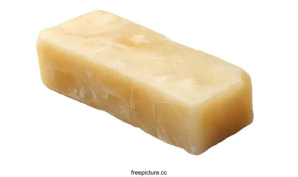 [Transparent Background PNG]Block of pale yellow soap on white background