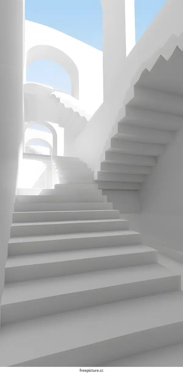 Modern Architecture White Staircase