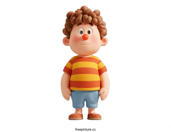 [Transparent Background PNG]3d rendering of a cute cartoon boy