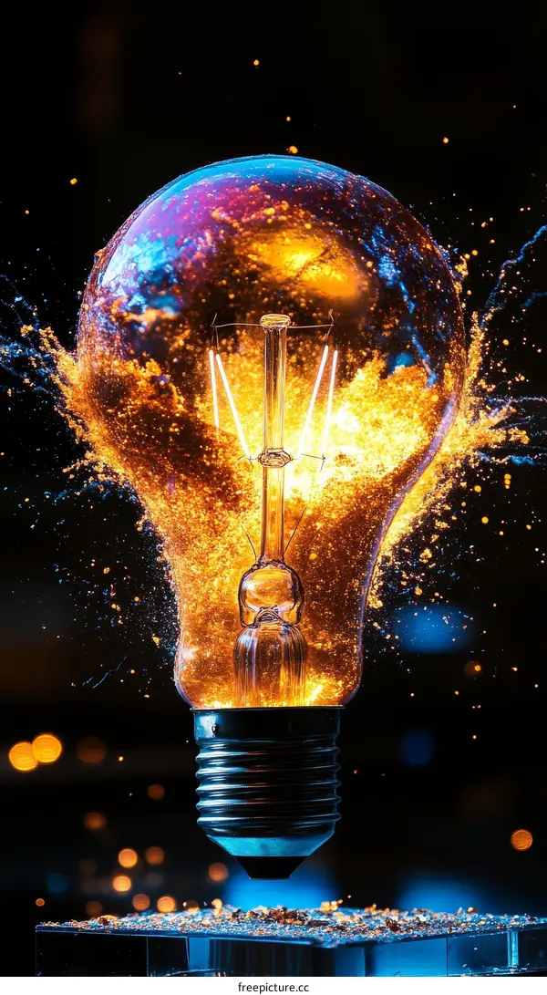 Exploding Light Bulb Artful Photography