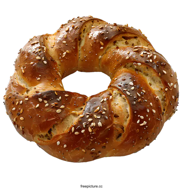 [Transparent Background PNG]Freshly baked bread with seeds on white background