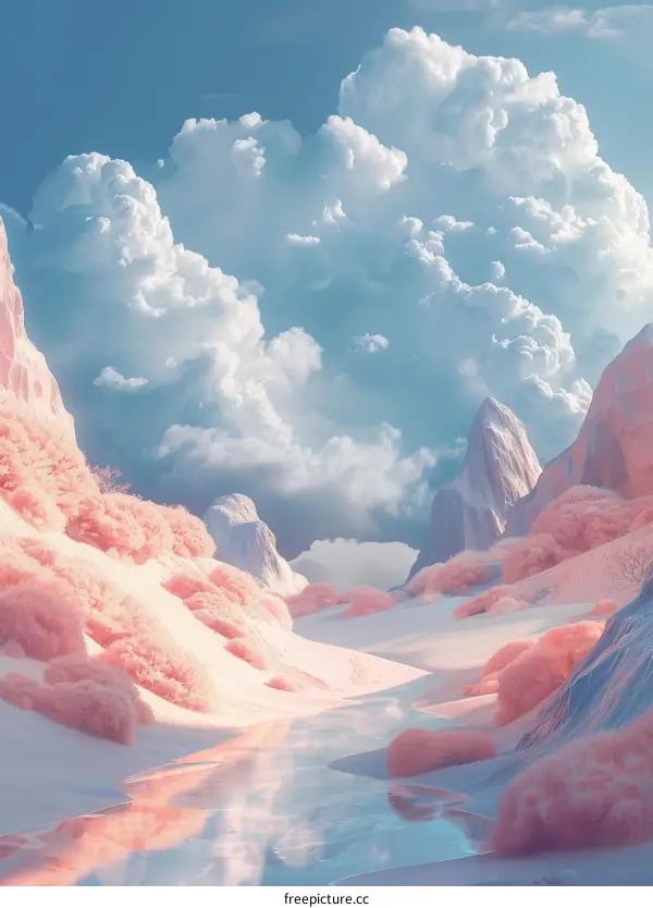 Mountains of Pink in Fantasy World