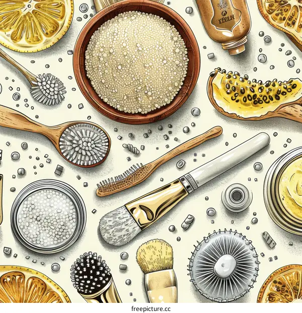 Beauty and skincare products pattern