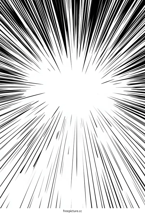 Abstract Black and White Radial Lines Illustration