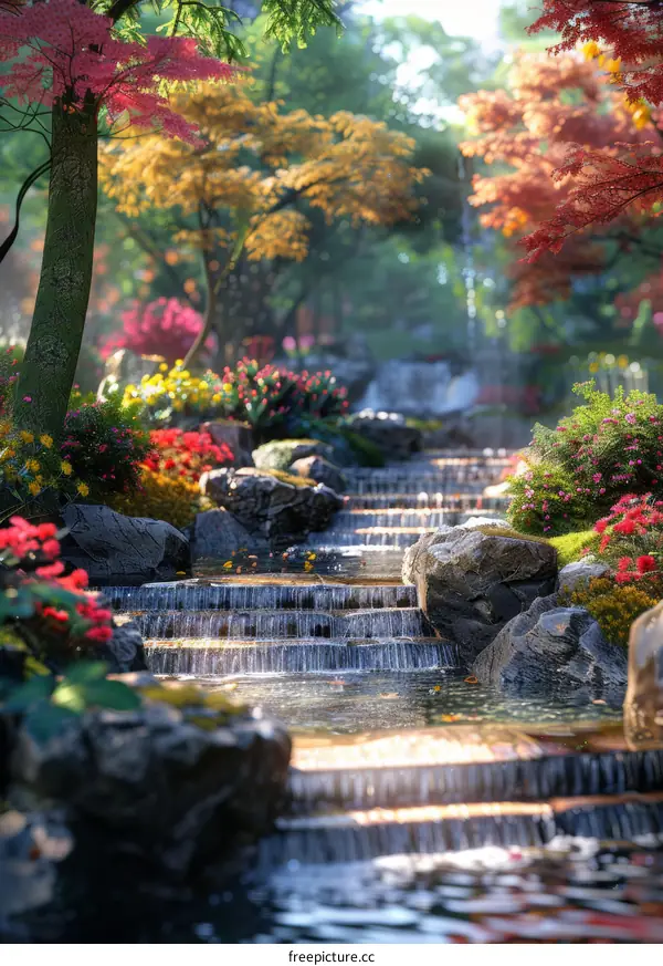 Tranquil Forest Waterfall