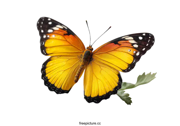 [Transparent Background PNG]Close Up of a Vibrant Yellow Butterfly