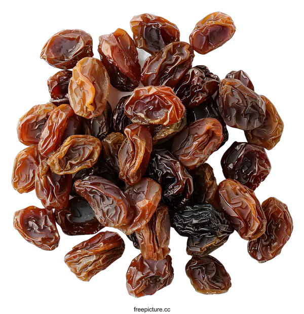 [Transparent Background PNG]Heap of tasty raisins on white background