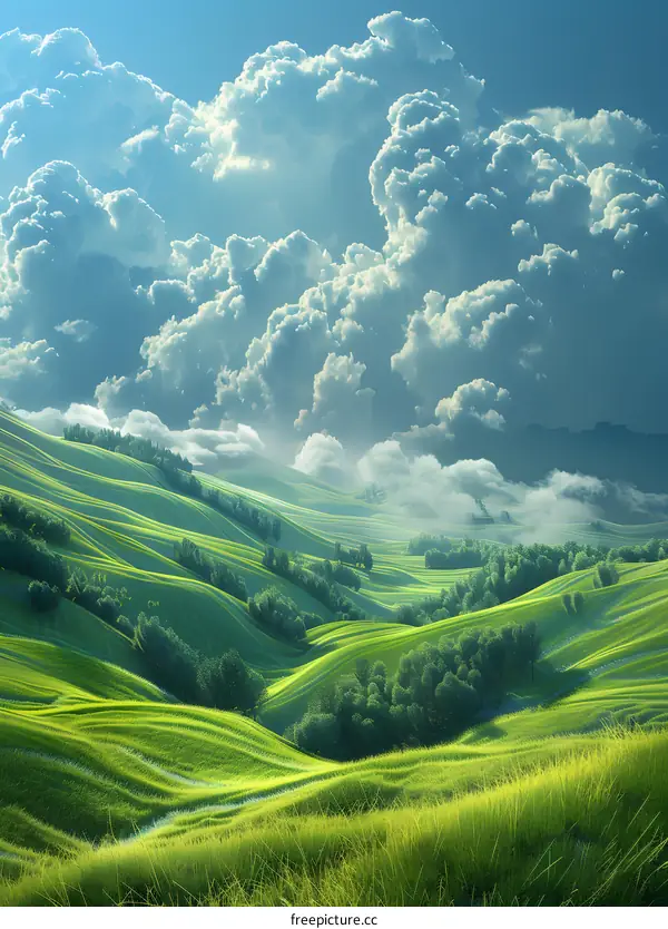 Green rolling hills