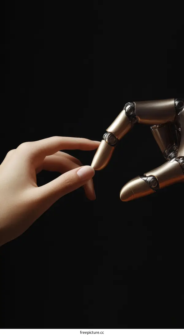 Human Hand and Robotic Arm Touching