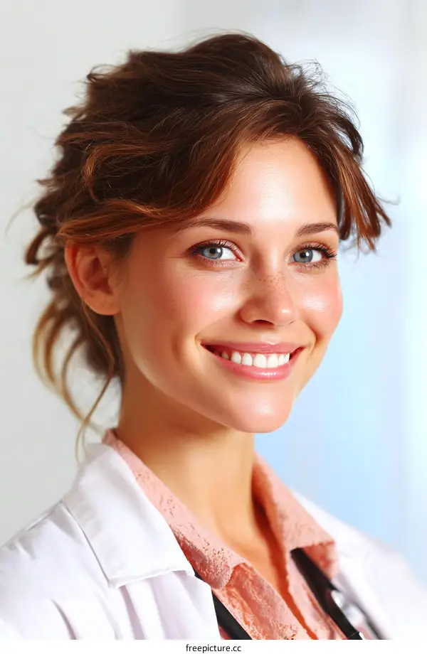 Smiling Caucasian Woman Doctor Portrait