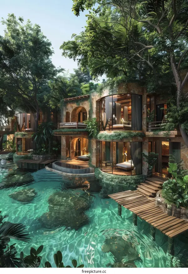 Luxury Tropical Pool Villa in Lush Gardens