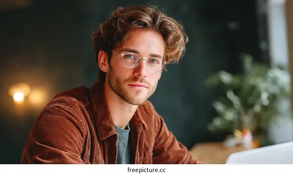 Close-up Portrait of a Caucasian Man