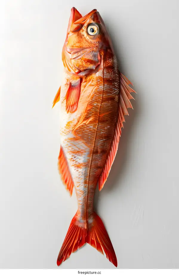 Red fish on white background