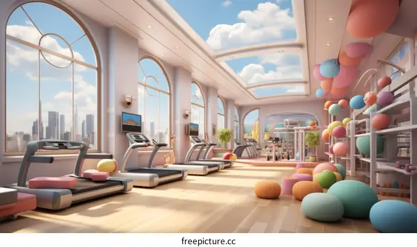 A Brightly Colored City Gym
