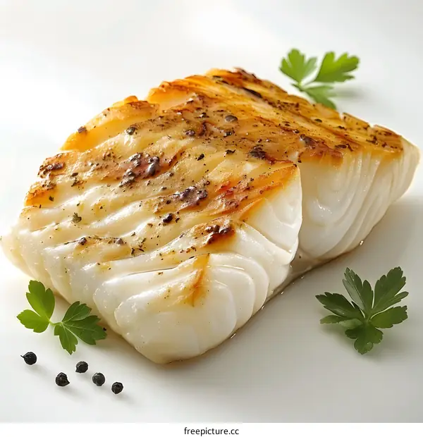 Grilled Cod with Parsley and Peppercorns