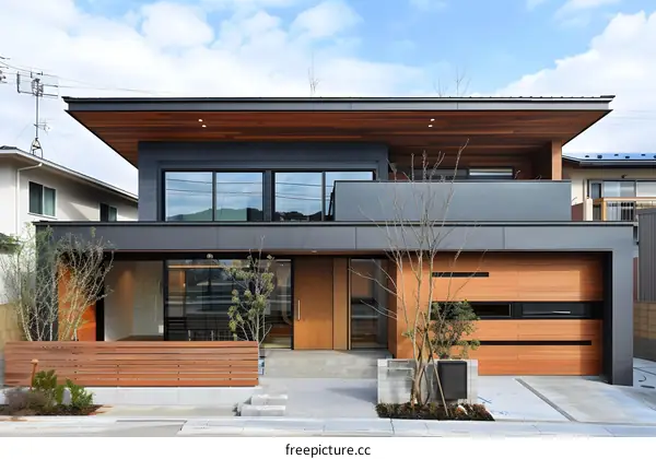 Modern Two Story House With Wooden Siding