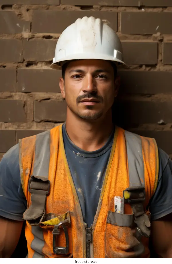 Construction worker in hard hat and safety vest