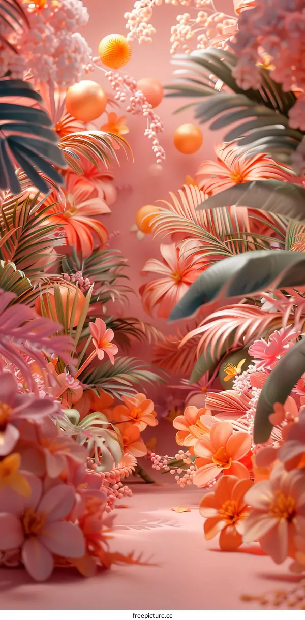 Artistic Floral Jungle Scene Design