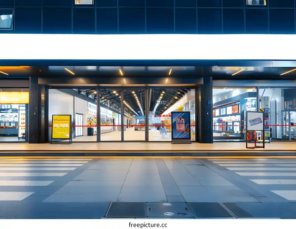 Empty Store Front at Night