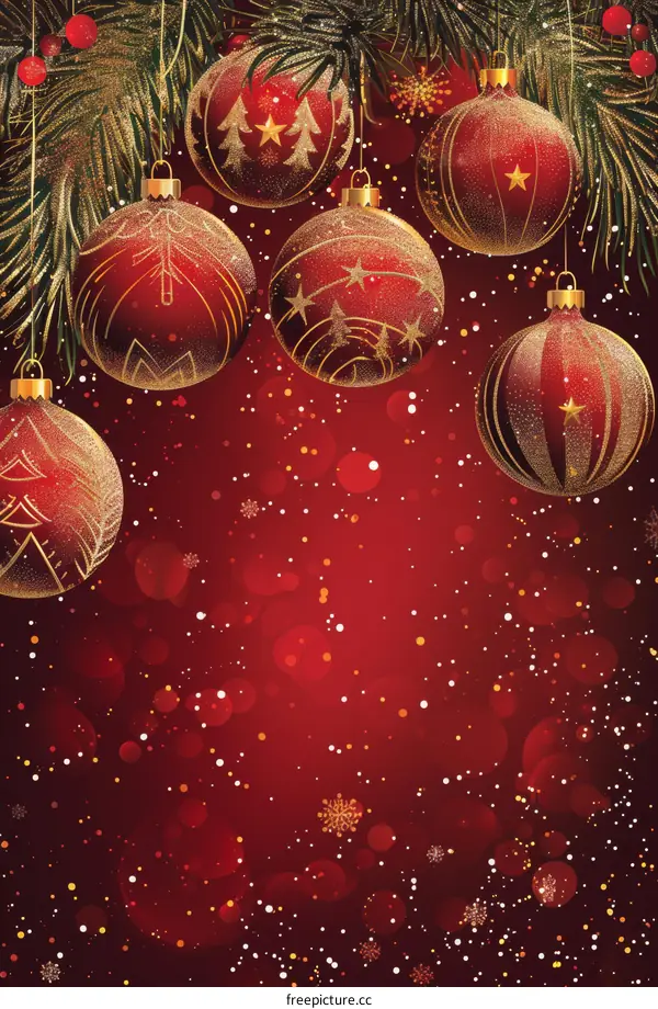 Christmas Ornament with Red Background