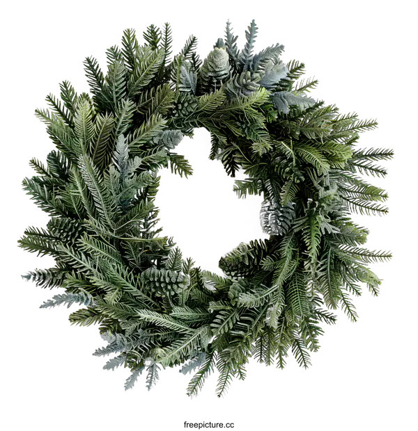 [Transparent Background PNG]Frosted Pine Christmas Wreath