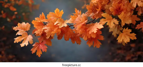 Autumn Leaves in the Foggy Forest