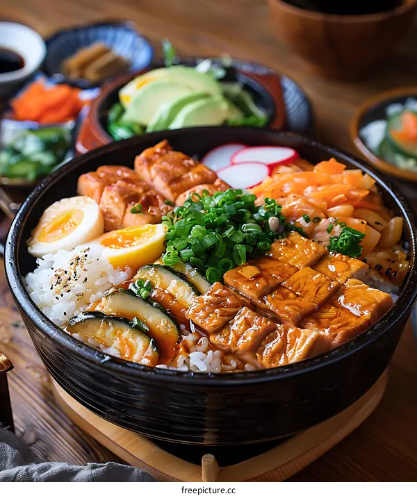 Japanese Food Salmon Rice Bowl