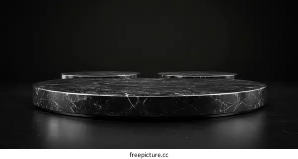 Elegant Black Marble Display Platforms