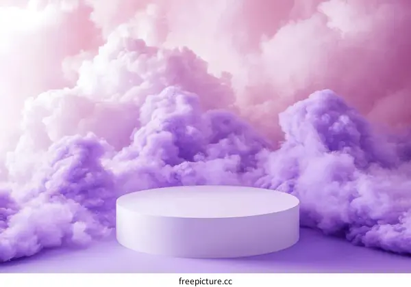 Abstract Violet Cloud Scene with Product Display