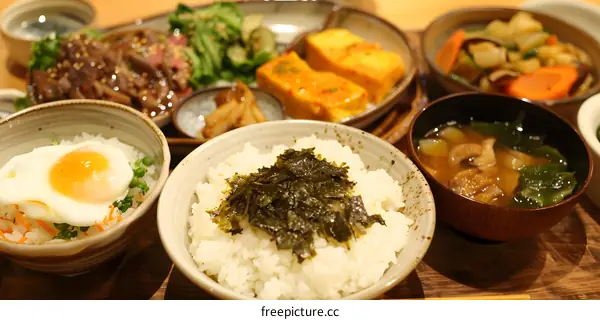 Japanese cuisine food on table