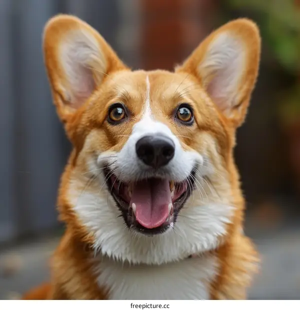 A happy looking brown and white corgi dog