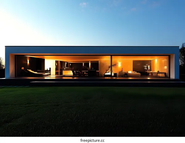 Modern Minimalist House with Large Windows