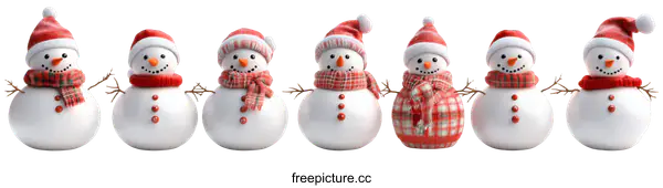 [Transparent Background PNG]Christmas Snowmen Illustration Collection
